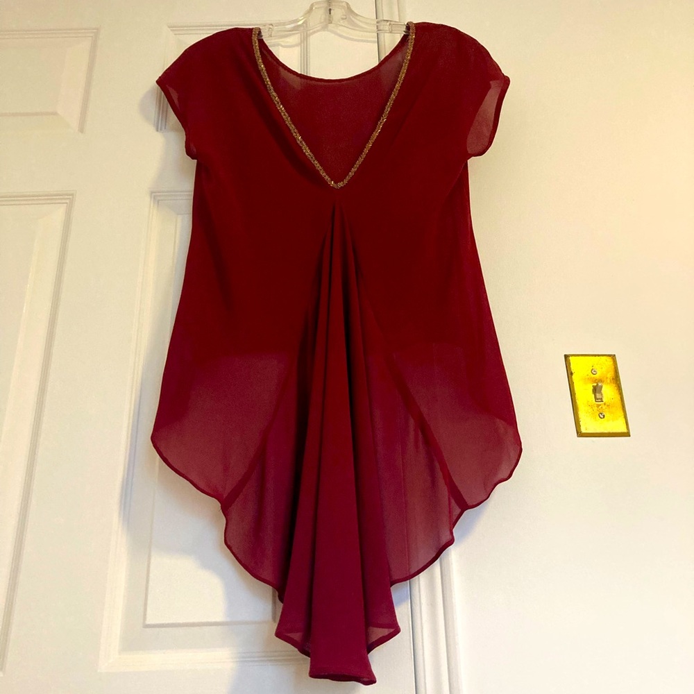 High-low draping top